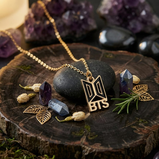 Elegant BTS Logo Pendant Necklace (Korean Fashion Style)