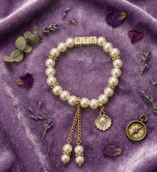 BTS Pearl Charm Bracelet