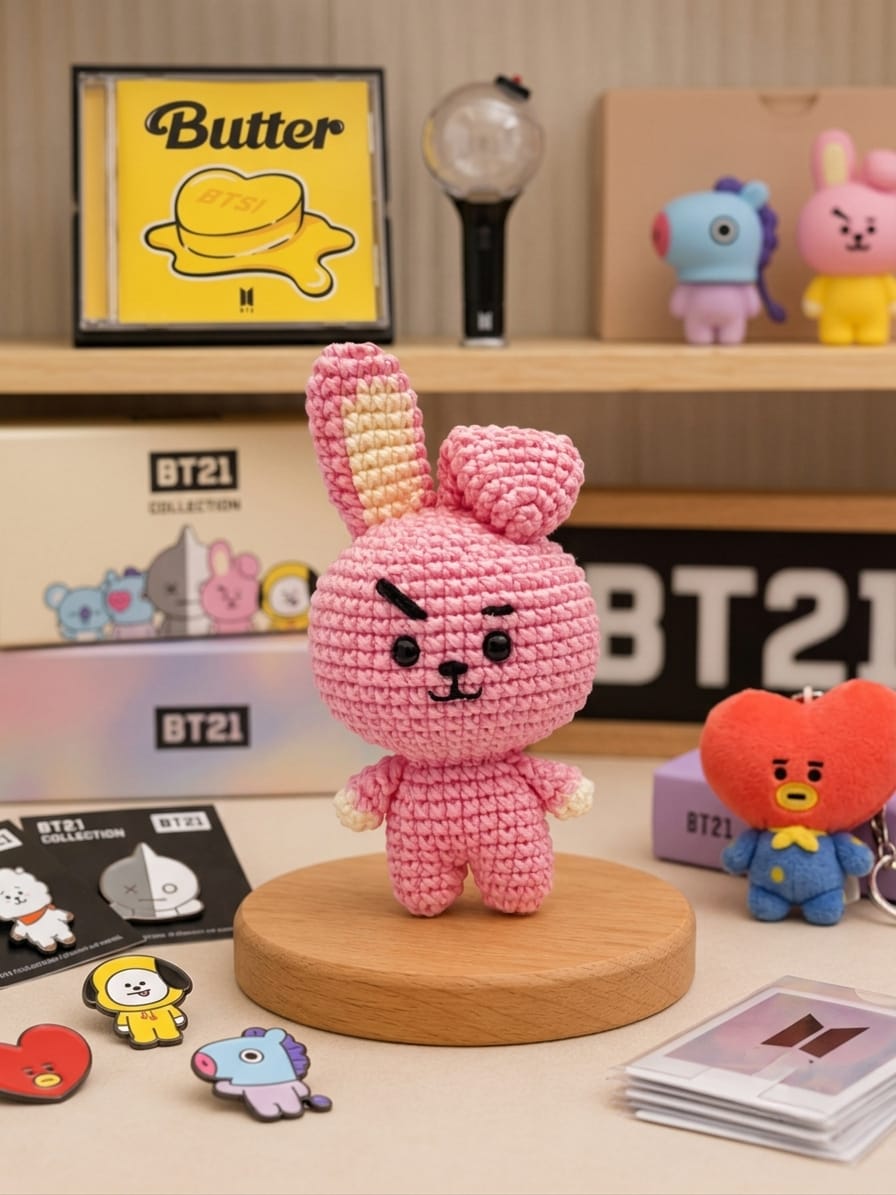 BT21 Cooky Crochet Handmade Doll | Cute Soft Plush Toy for BTS Fans π§Έπ