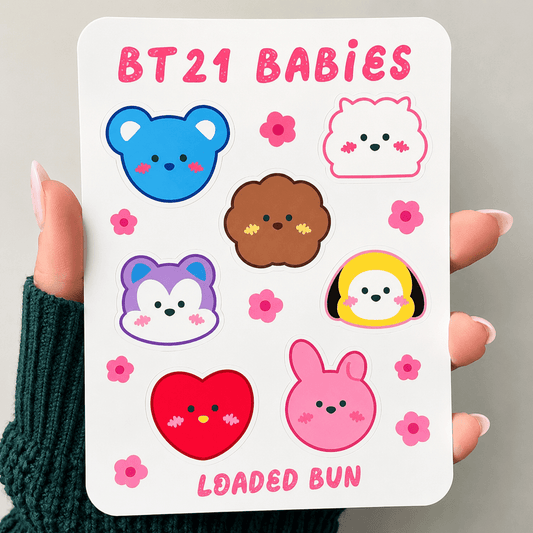 BT21 Babies Waterproof Vinyl Sticker Pack – Cute K-Pop Stickers for BTS ARMY Fans | BTS Band
