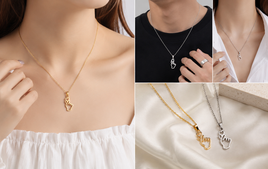 BTS Inspired Finger Heart Necklace