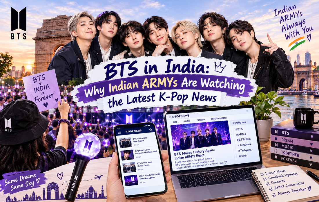 BTS in India with Indian ARMY fans, BTS members, K-pop news, and concert excitement