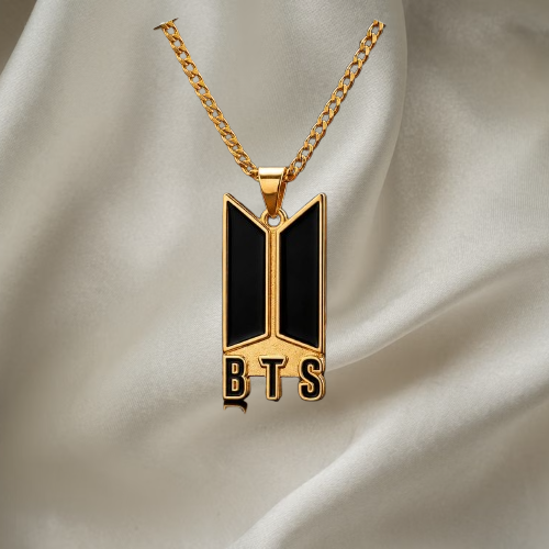 BTS Purple Crystal Heart Pendant Necklace