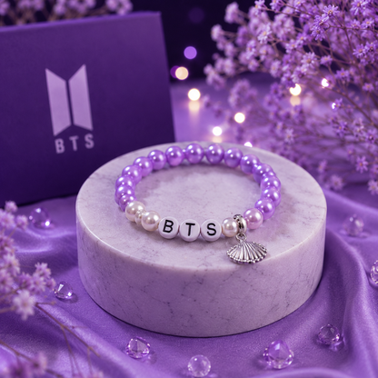 BTS Inspired Purple Beaded Bracelet