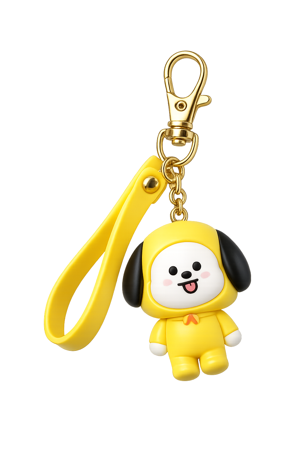 BTS BT21 Koya Silicone Keychain with Wrist Strap | Cute Cartoon Bag Charm & Key Ring