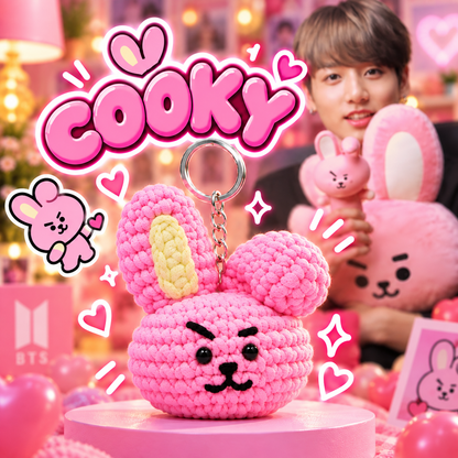 COOKY Crochet Keychain | Handmade BT21-Inspired Bag Charm