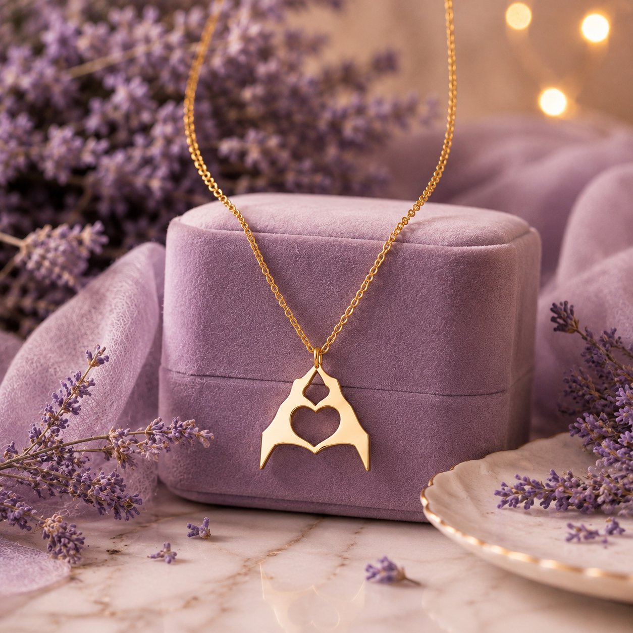 Premium Gold Heart Pendant Necklace for Women