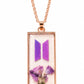BTS Inspired Purple Flower Pendant Necklace for ARMY Fans | K-Pop Resin Jewelry