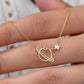 Gold Saturn Planet Star Pendant Necklace for Women | Minimalist Space Aesthetic Necklace