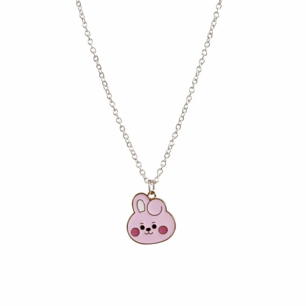 Premium Aesthetic: Adorable Pink Bunny Enamel Gold-Tone Pendant Necklace