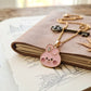Premium Aesthetic: Adorable Pink Bunny Enamel Gold-Tone Pendant Necklace