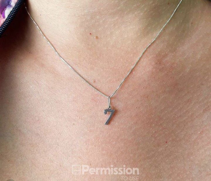 BTS Inspired Silver Number 7 Pendant Necklace | Korean Style Fashion Chain