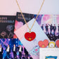 Cute Red Heart Pendant Necklace | Korean Style Fashion Chain for Girls