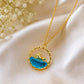 Elegant Gold Plated Ocean Wave Pendant Necklace for Women