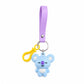 BT21 Cooky Silicone Keychain with Wrist Strap | Cute BTS Bunny Bag Charm & Key Ring for ARMY Fans