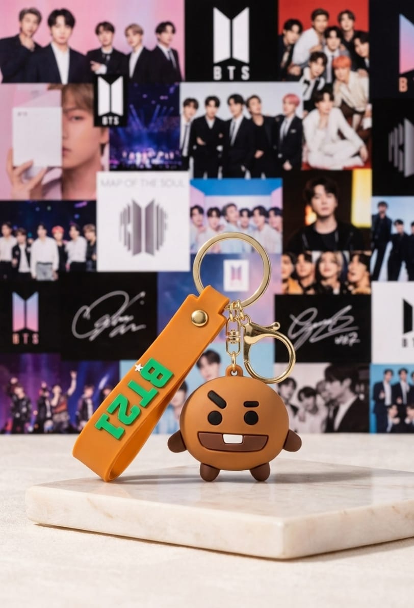 BTS BT21 Inspired Premium Keychain | Cute K-Pop Style Bag Charm Keyring