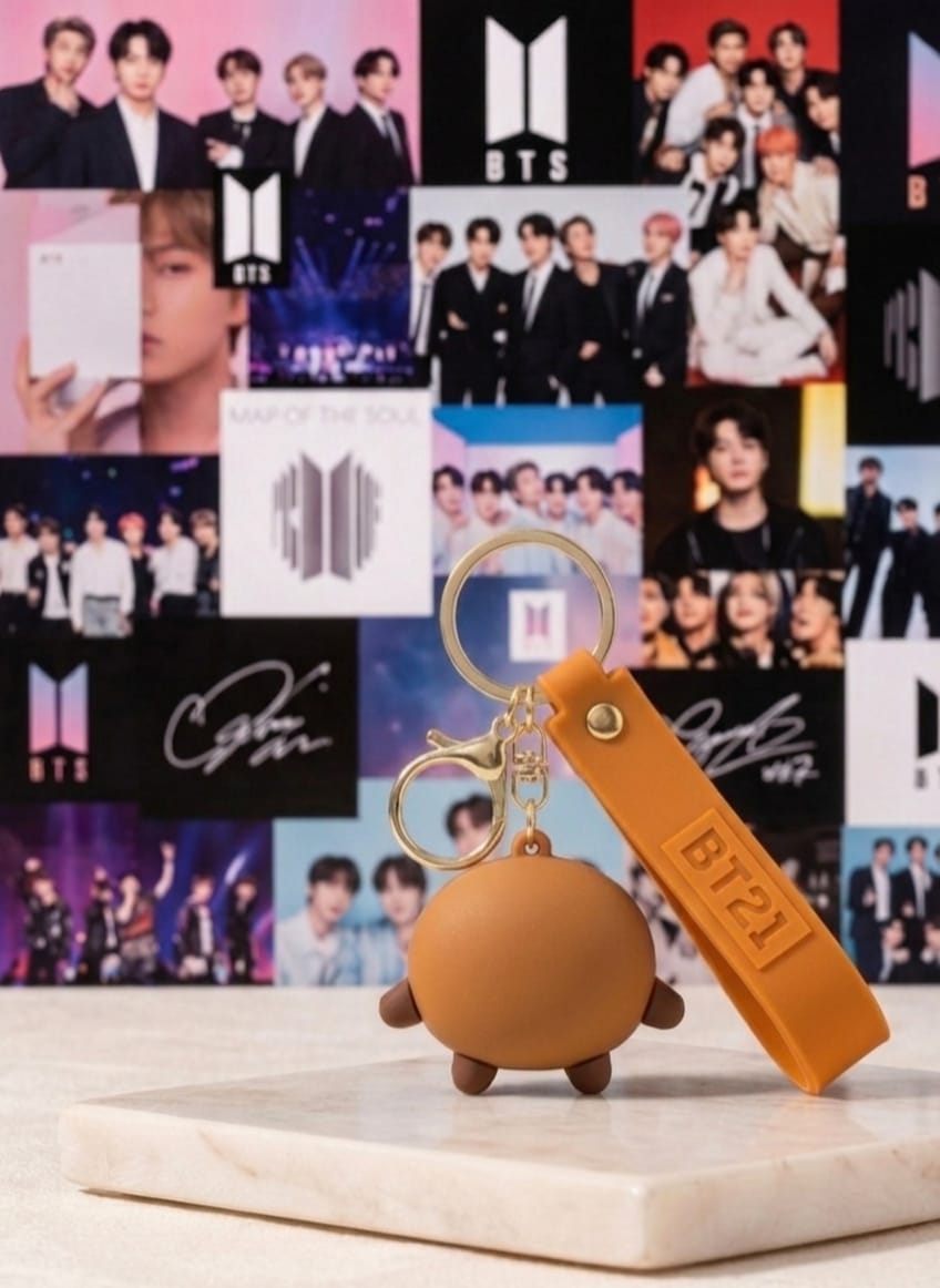 BTS BT21 Inspired Premium Keychain | Cute K-Pop Style Bag Charm Keyring