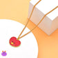 Cute Red Heart Pendant Necklace | Korean Style Fashion Chain for Girls