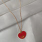 Cute Red Heart Pendant Necklace | Korean Style Fashion Chain for Girls