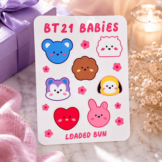 BT21 Babies Waterproof Vinyl Sticker Pack – Cute K-Pop Stickers for BTS ARMY Fans | BTS Band