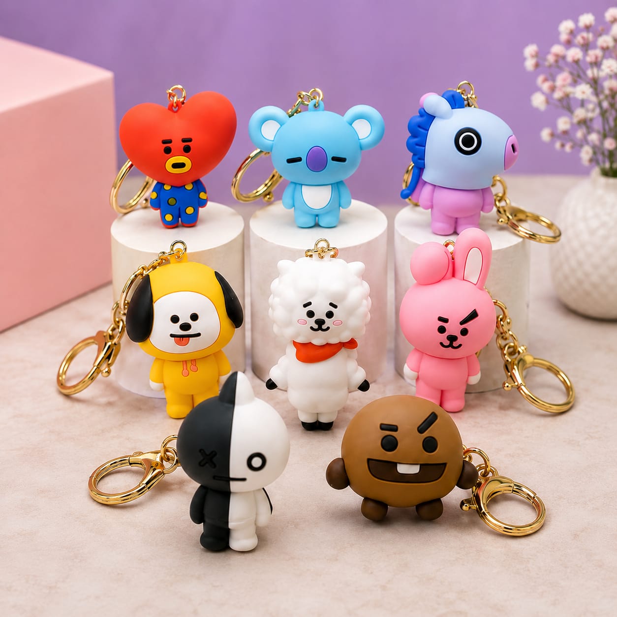 BT21 Character Keychain Set for BTS Fans - BtsBand