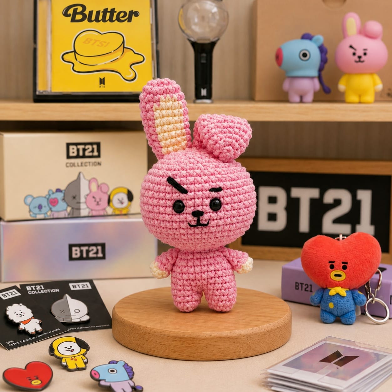 BT21 Cooky Crochet Handmade Doll | Cute Soft Plush Toy for BTS Fans - BtsBand