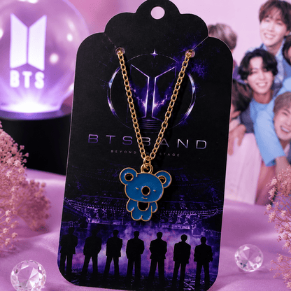 BT21 KOYA Blue Bear Pendant Necklace - BtsBand