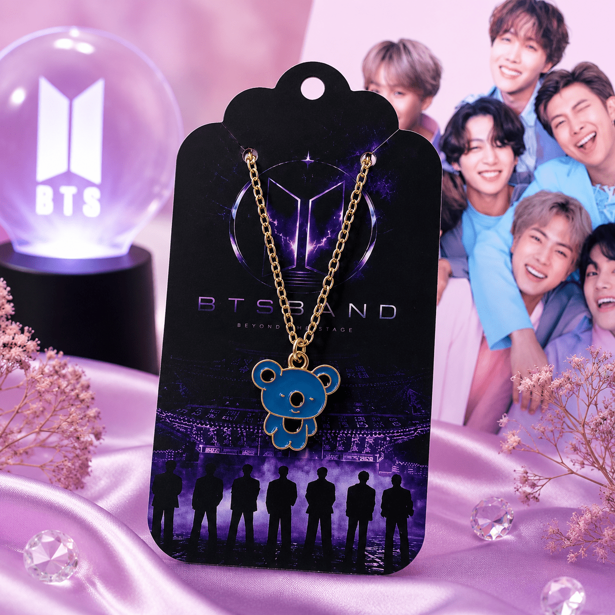 BT21 KOYA Blue Bear Pendant Necklace - BtsBand