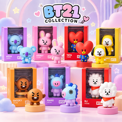 BT21 7-Piece Figurine Set – Koya, Cooky, Tata, Chimmy, Shooky, Mang & RJ