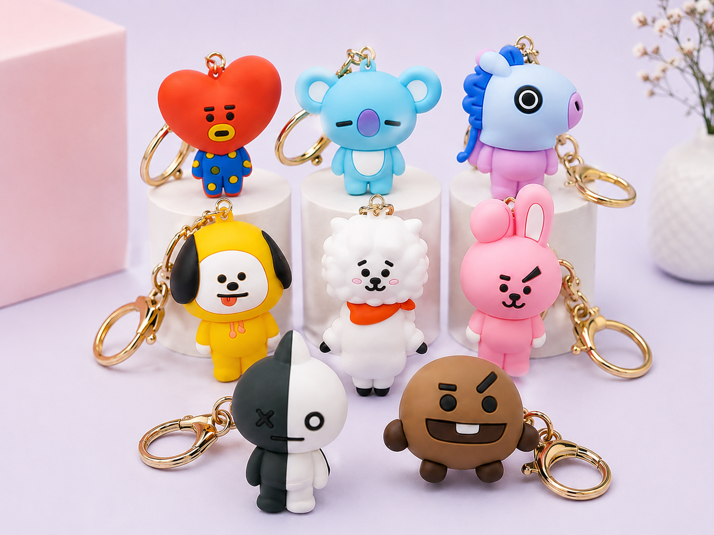 BT21 Character Keychains for BTS Fans – Premium Silicone Collection