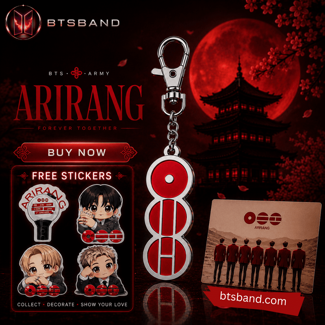 BTS Arirang Edition Logo Keychain with Free Stickers