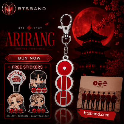 BTS Arirang Edition Logo Keychain with Free Stickers