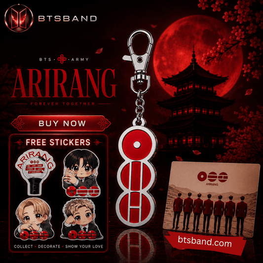 BTS Arirang Edition Logo Keychain with Free Stickers