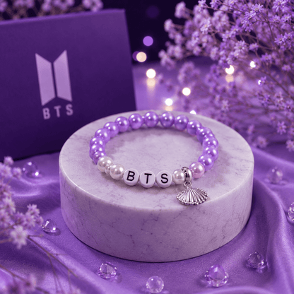 BTS Inspired Purple Beaded Bracelet