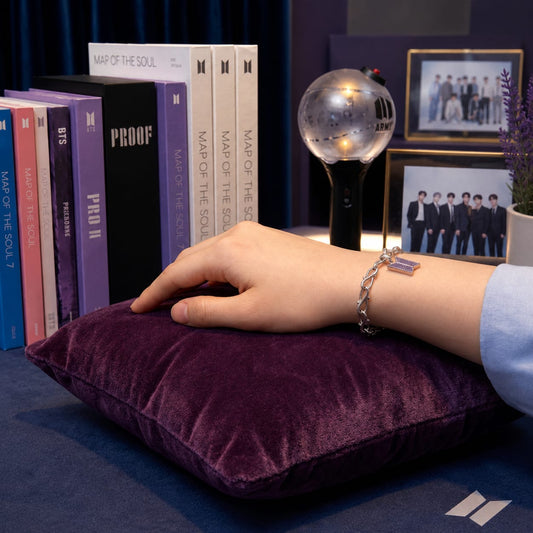 Silver BTS Logo Charm Bracelet
