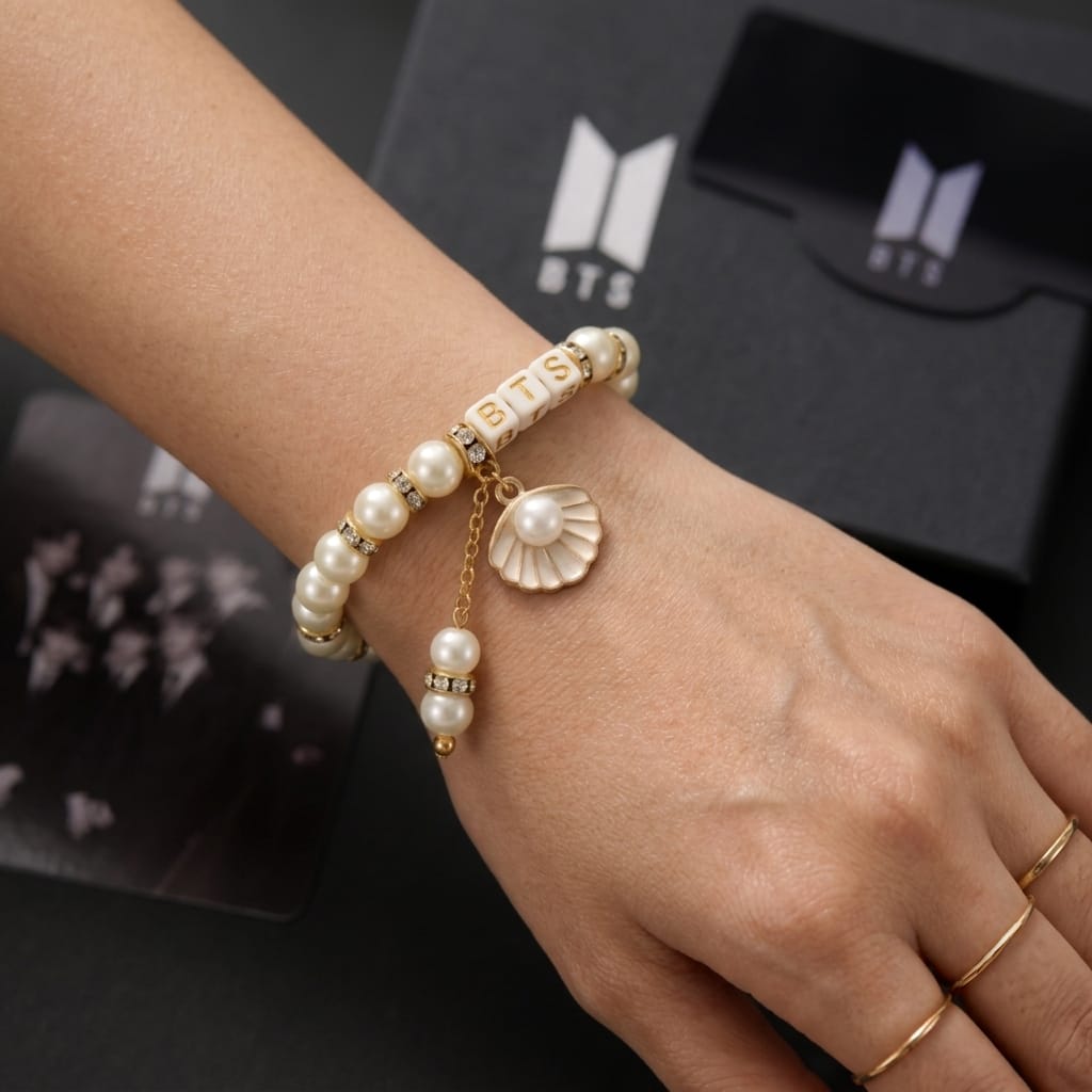 BTS Pearl Charm Bracelet for ARMY Fans - BtsBand