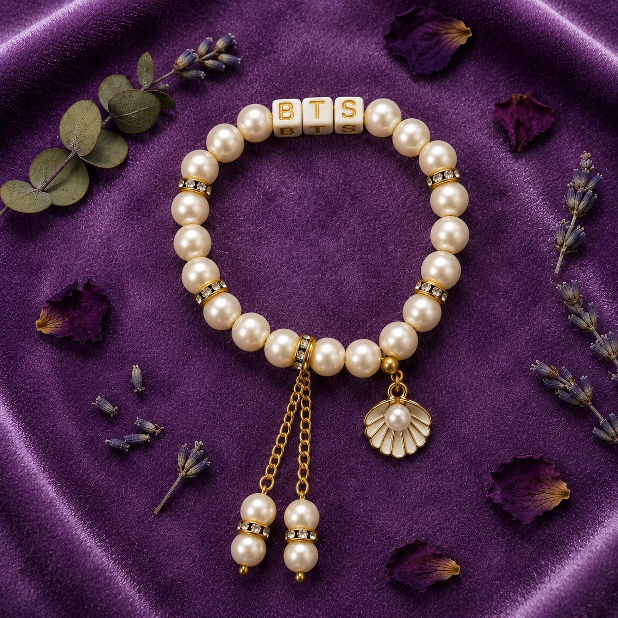 BTS Pearl Charm Bracelet for ARMY Fans - BtsBand
