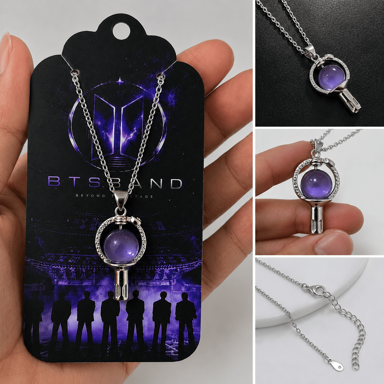 BTS Purple Pandora Charm Necklace for ARMY Fans - BtsBand