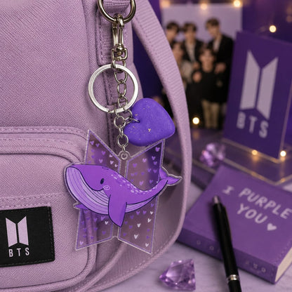 BTS Purple Whale Acrylic Keychain - BtsBand