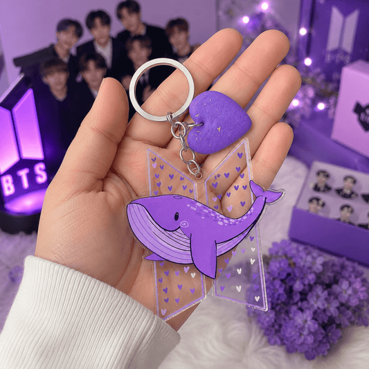 BTS Purple Whale Acrylic Keychain - BtsBand
