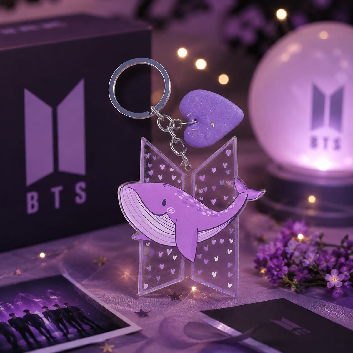 BTS Purple Whale Acrylic Keychain - BtsBand