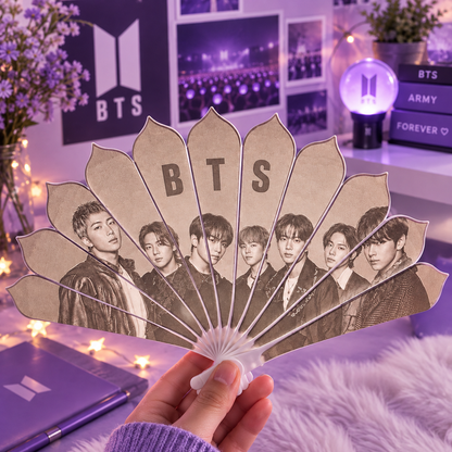 BTS Inspired Folding Fan – K-Pop Collectible Fan for ARMY