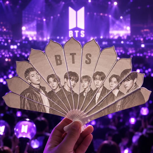 BTS Inspired Folding Fan – K-Pop Collectible Fan for ARMY