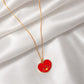 Cute Red Heart Pendant Necklace | Korean Style Fashion Chain for Girls for BTS ARMY Fans | BTS Band