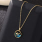 Gold Plated Ocean Wave Pendant Necklace