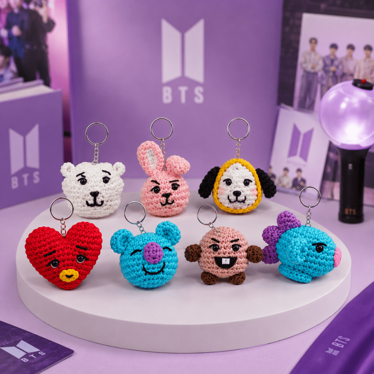 Handmade BT21 Crochet Keychain Set for BTS ARMY Fans | BTS Band