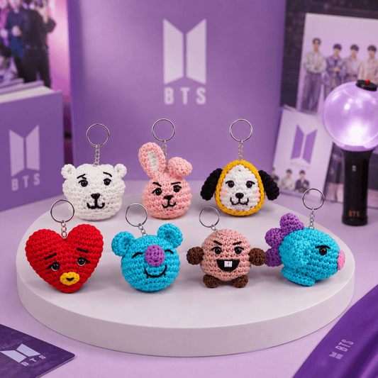 Handmade BT21 Crochet Keychain Set for BTS ARMY Fans | BTS Band