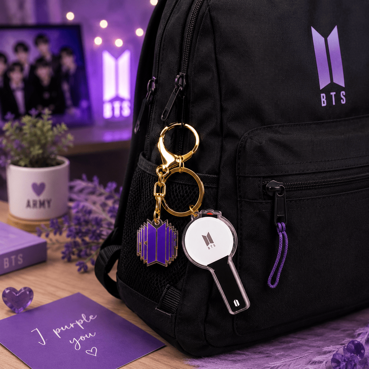 K-Pop BTS Light Stick Keychain for Fans - BtsBand