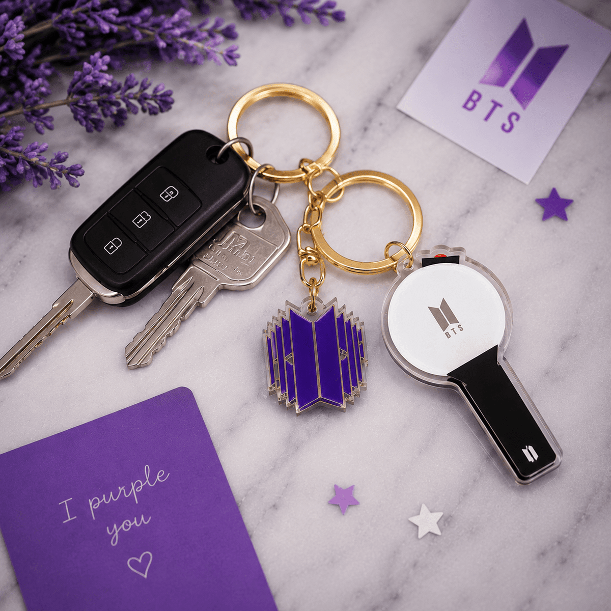 K-Pop BTS Light Stick Keychain for Fans - BtsBand