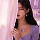 BTS Purple Gemstone Pendant Necklace